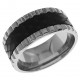 Bague en Acier inoxydable et Cuir