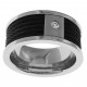 Bague homme en Acier inoxydable et Oxyde Zirconium