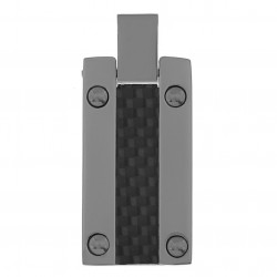 Pendentif homme en Acier inoxydable et Carbone
