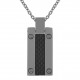 Pendentif homme en Acier inoxydable et Carbone