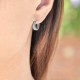 Boucles d'oreilles Créoles 16mm en Acier inoxydable et Oxydes zirconium