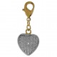 Pendentif Charm Coeur Plaqué Or 18 carats et Oxydes zirconium