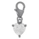 Pendentif Charm Coeur en Argent 925 rhodié et Oxyde zirconium