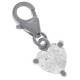 Pendentif Charm Coeur en Argent 925 rhodié et Oxyde zirconium