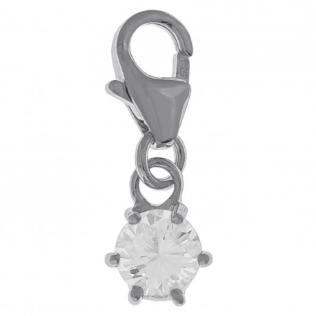 Pendentif Charm en Argent 925 rhodié et Oxyde zirconium