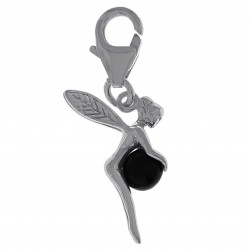 Pendentif Charm Fée en Argent 925 et Onyx