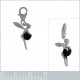 Pendentif Charm Fée en Argent 925 et Onyx