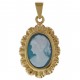 Pendentif Camé bleu Plaqué or 18 carats