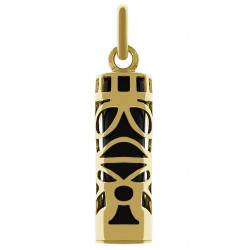 Pendentif Tiki Plaqué or 18 carats et Onyx synthétique