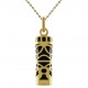 Pendentif Tiki Plaqué or 18 carats et Onyx synthétique