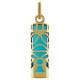 Pendentif Tiki Plaqué or 18 carats et Turquoise synthétique