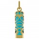 Pendentif Tiki Plaqué or 18 carats et Turquoise synthétique