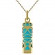 Pendentif Tiki Plaqué or 18 carats et Turquoise synthétique