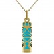 Pendentif Tiki Plaqué or 18 carats et Turquoise synthétique