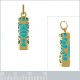 Pendentif Tiki Plaqué or 18 carats et Turquoise synthétique