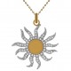 Pendentif Soleil Plaqué or 18 carats et Oxydes zirconium