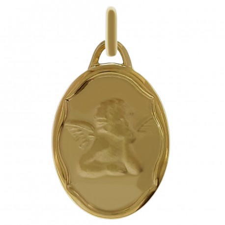 Pendentif médaille Ange Plaqué or 18 carats