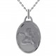 Pendentif médaille Ange en Argent 925 rhodié