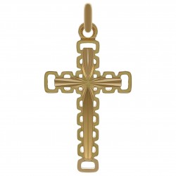 Pendentif Croix relief Plaqué or 18 carats