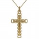 Pendentif Croix relief Plaqué or 18 carats