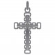 Pendentif Croix relief en Argent 925 rhodié