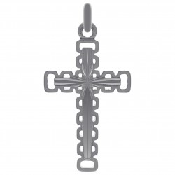 Pendentif Croix relief en Argent 925 rhodié