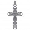 Pendentif Croix relief en Argent 925 rhodié