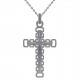 Pendentif Croix relief en Argent 925 rhodié