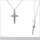 Pendentif Croix relief en Argent 925 rhodié