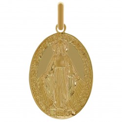 Pendentif Vierge Marie Plaqué or 18 carats