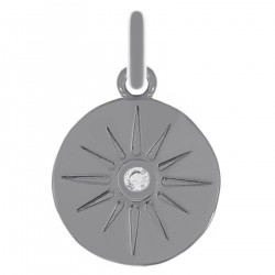 Pendentif en Argent 925 rhodié et Oxyde Zirconium