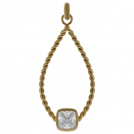 Pendentif Plaqué or 18 carats et Oxyde zirconium