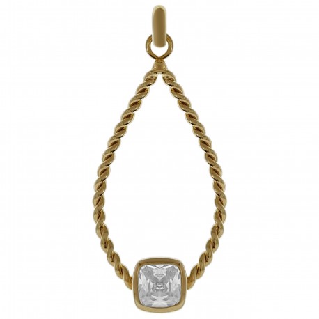 Pendentif Plaqué or 18 carats et Oxyde zirconium