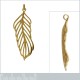 Pendentif Plume ajourée Plaqué or 18 carats