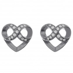 Boucles d'oreilles Infini en Argent 925 rhodié et Oxydes Zirconium