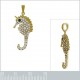 Pendentif Hippocampe Plaqué or 18 carats et Oxydes zirconium