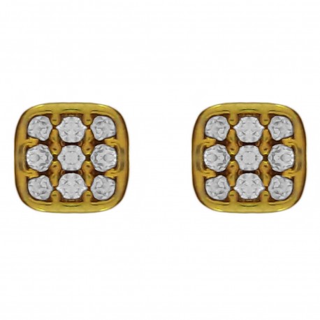 Boucles d'oreilles Plaqué Or 18 carats et Oxydes Zirconium