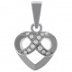 Pendentif Coeur infini en Argent 925 rhodié et Oxydes zirconium