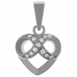 Pendentif Coeur infini en Argent 925 rhodié et Oxydes zirconium