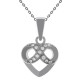 Pendentif Coeur infini en Argent 925 rhodié et Oxydes zirconium