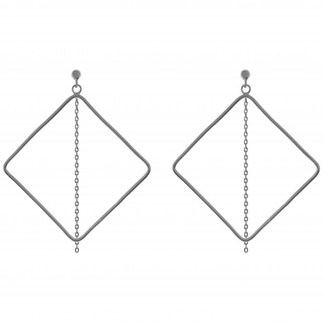 Boucles d'oreilles pendantes en Argent 925 rhodié