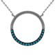 Collier en Argent 925 rhodié et Turquoises synthétiques