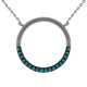 Collier en Argent 925 rhodié et Turquoises synthétiques