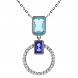 Collier en Argent 925 rhodié et Oxydes Zirconium