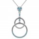 Collier en Argent 925 rhodié et Oxydes Zirconium bleus et blancs
