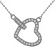 Collier Coeur en Argent 925 rhodié et Oxydes Zirconium