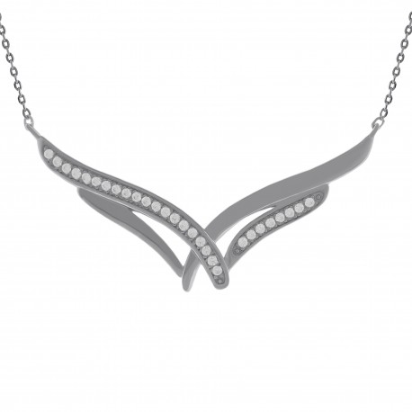 Collier en Argent 925 rhodié et Oxydes Zirconium