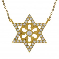 Collier étoile Plaqué Or 18 carats et Oxydes Zirconium