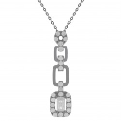 Collier en Argent 925 rhodié et Oxydes Zirconium