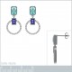 Boucles d'oreilles en Argent 925 rhodié et Oxydes Zirconium